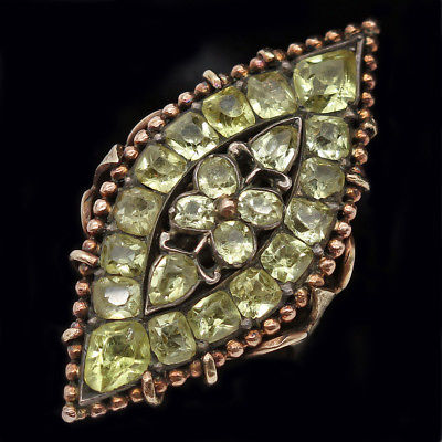 Antique Georgian Ring Chrysoberyl Gold Silver Portuguese circa 1785-1800 (5849)