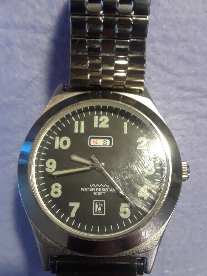 Timex Advance Watch Men's Silver Tone Works Great Original Band