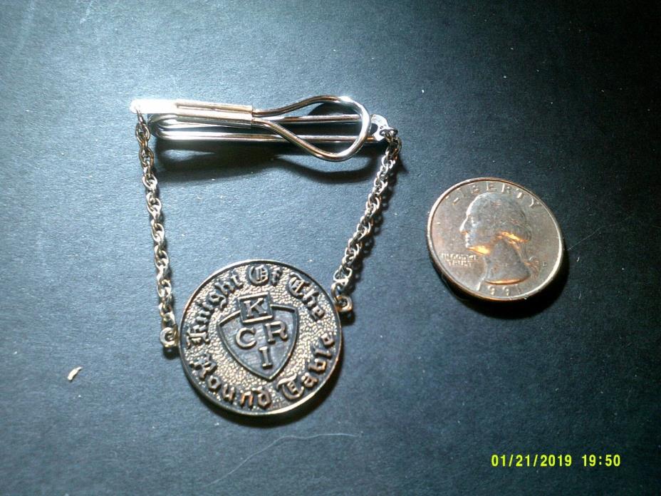 VINTAGE STERLING KNIGHTS OF THE ROUND TABLE TIE CLIP