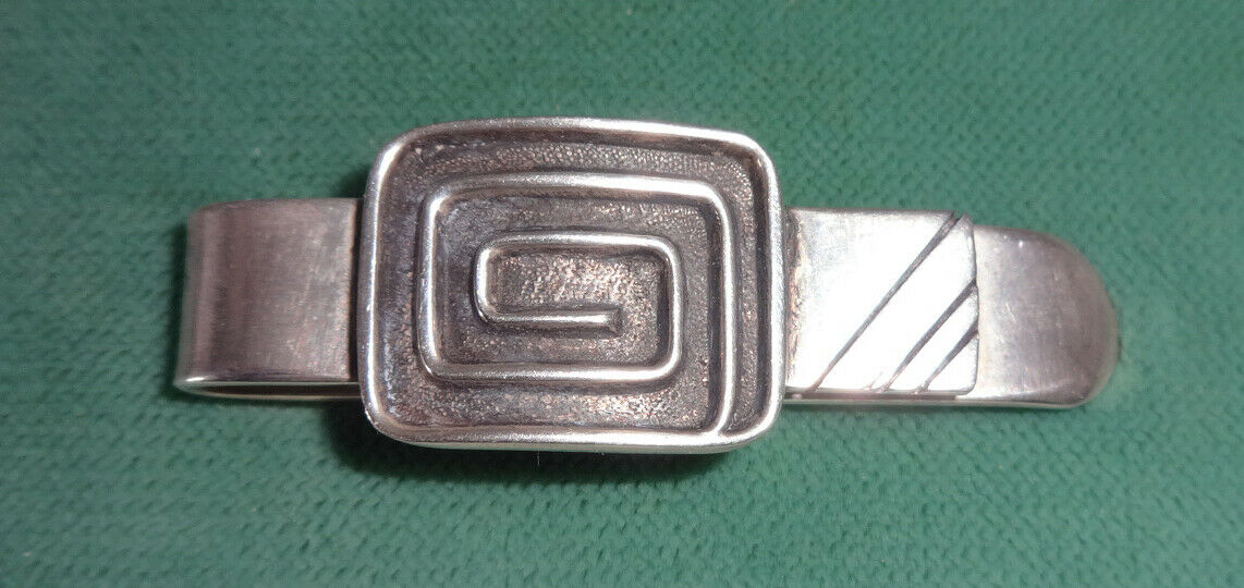 MCM Handcrafted sterling silver by Carl Ruopoli designer for Danecraft Tie Bar