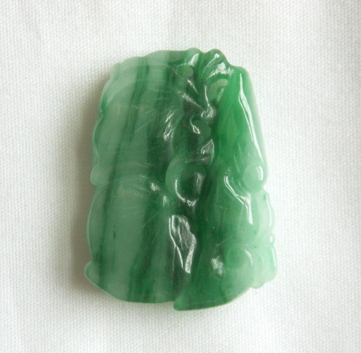 Small and Thick Chinese Jadeite Jade Pendant, Natural Color