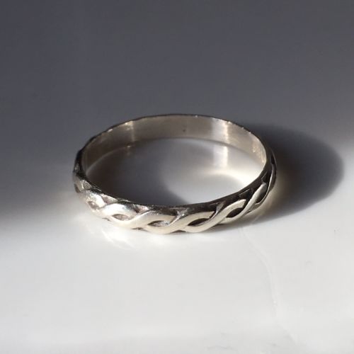 Vintage Sterling Silver Thumb Ring Size 9.5 Unisex Rope Band Stacking Simple