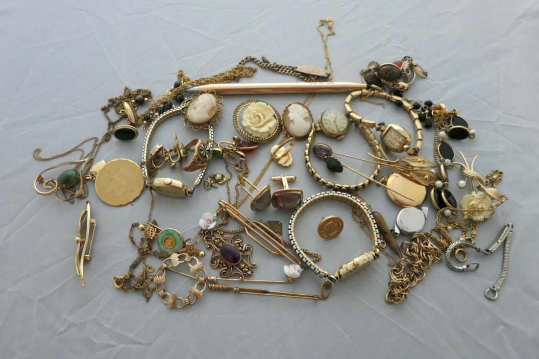 GOLD FILLED JEWELRY - 260 Grams Lot - Scrap and Wearable