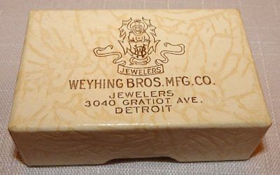 Weyhing Bros Mfg Co Jewelers Antique Box Detroit