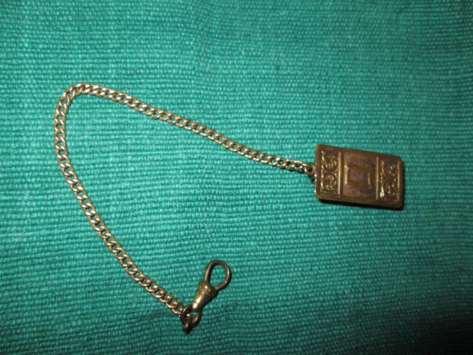 Antique 10K Gold Belt Loop Watch Chain w/ 