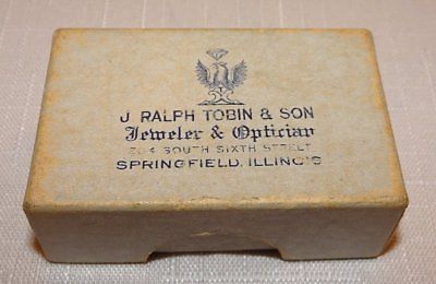 J Ralph Tobin & Son Jeweler & Optician Antique Box Springfield Illinois