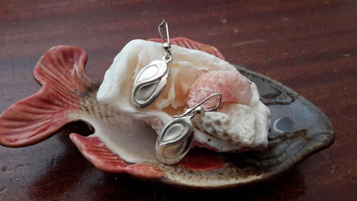 Vintage Sterling Silver Retro Earrings Marked 925
