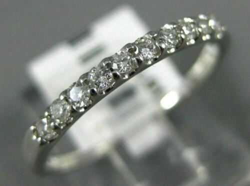 ESTATE .20CT DIAMOND 14K WHITE GOLD 3D ROUND NINE STONE WEDDING ANNIVERSARY RING