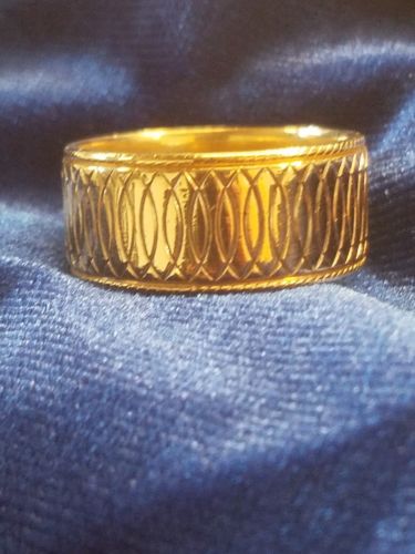 VINTAGE 14K YELLOW GOLD WED-LOK BAND SIZE 11 10.4 GRAMS