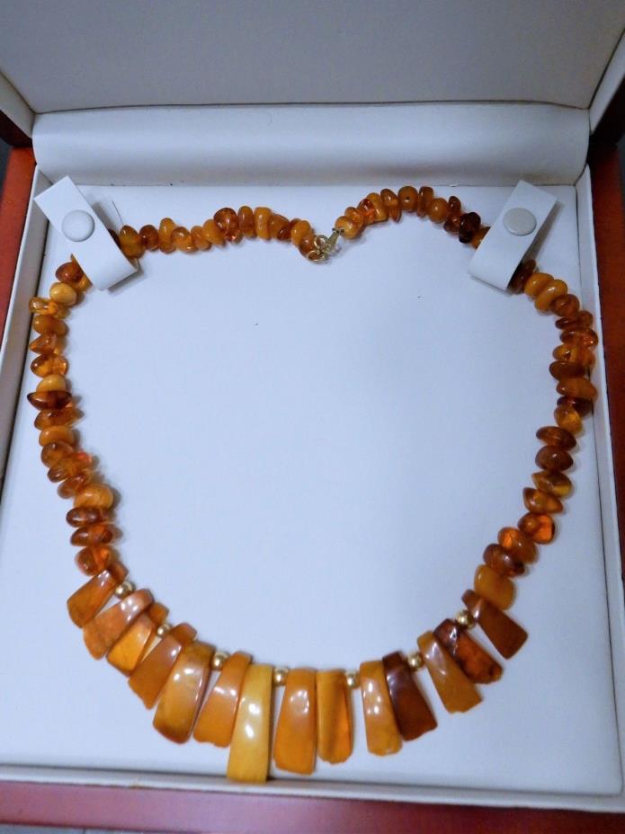 VTG - 18K YELLOW GOLD (750) / AMBER NECKLACE 19