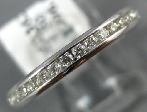 LARGE 1.0CT DIAMOND 14KT WHITE GOLD 3D ROUND CHANNEL ETERNITY ANNIVERSARY RING