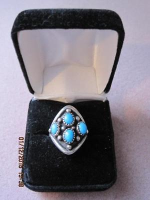 Vtg NAVAJO TURQUOISE Ring Size 8 1/2 Signed S