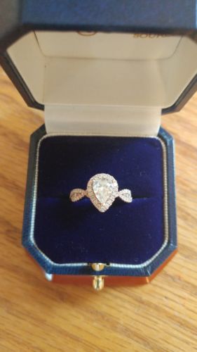 14K Rose Gold Diamond .81Ct. Pear Shape