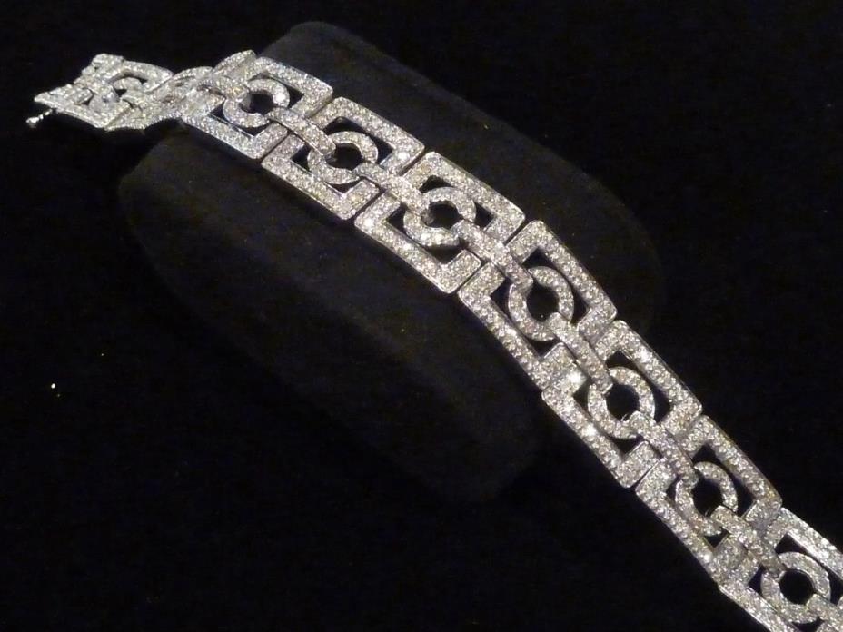 Vintage 14k WG Art Deco Diamond (5.0tcw) Bracelet, circa 1940