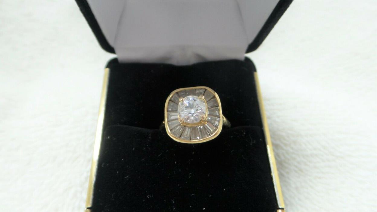 Vintage Ladies 10kt Yellow Gold Diamond Cocktail Ring