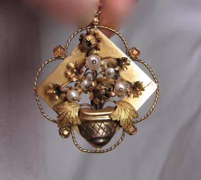 Flower Necklace Gold Antique Art Nouveau Belle Epoque c1880 Victorian Italian