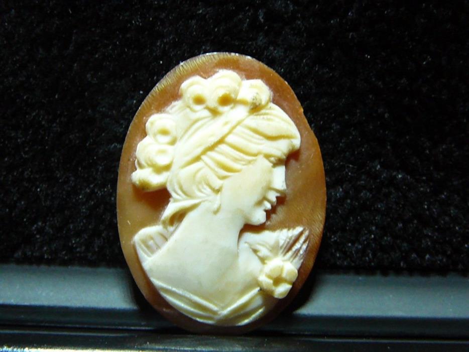 ANTIQUE UNMOUNTED SHELL CAMEO FOR BROOCH PIN HEADBAND