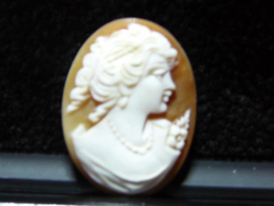 ANTIQUE UNMOUNTED SHELL CAMEO FOR BROOCH PIN FLOWER