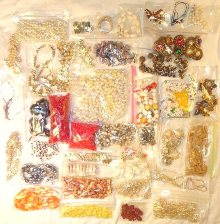 Beads & Jewelry Lot for Parts Repair Crafts DIY Repurpose Collage Costuming Fun