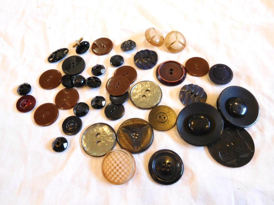 Vintage & Antique Button LOT~Mod 50s 60s Large~Bakelite?Shell~Lucite~Bubble~etch