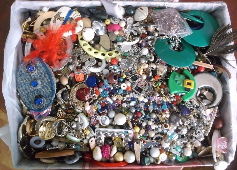 Lot of Vintage To Now Jewelry for Repurpose,Crafts,Repair - 15 LBS.  1 Ozs  #6