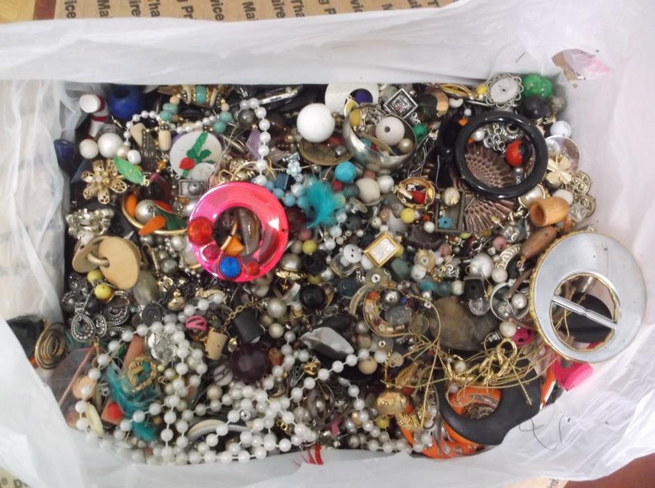 Lot of Vintage To Now Jewelry for Repurpose,Crafts,Repair - 14 LBS. 7 Ozs  #5