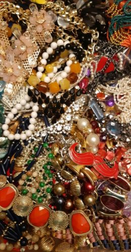 Huge Lot Of Vintage Old Jewelry Necklaces And Some Have Matching Earrings