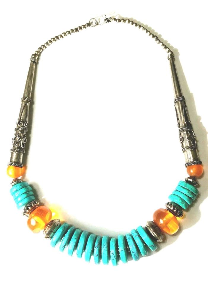 Vintage Tribal Trade Bead Chunky African Necklace for Black Panther Wakanda Home