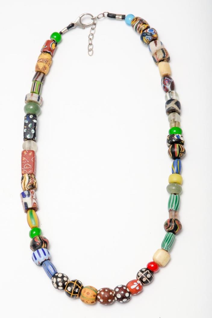 African trade bead necklace