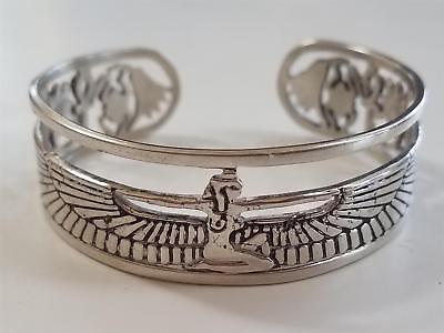 EGYPTIAN STERLING EGYPTIAN REVIVAL ISIS CUFF BRACELET