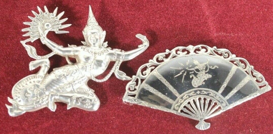 Vintage Sterling Brooches Siam