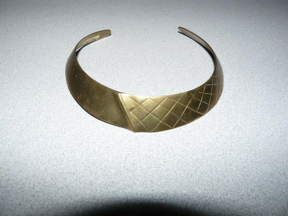 Brass Egyptian Style Neck Choker / Neck Cuff
