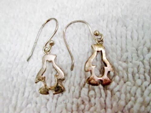 925 Sterling Silver PENGUIN WATER BIRD Dangle Pierced Earring Earrings Set
