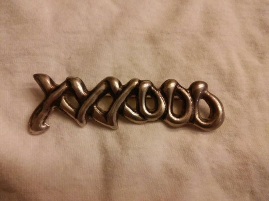 HUG AND KISSES MEXICAN STERLING SILVER BROOCH