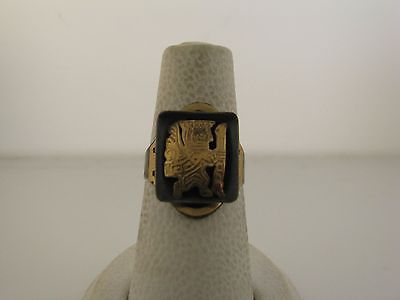 Vintage Peruvian ring 925 silver 18k gold size 7