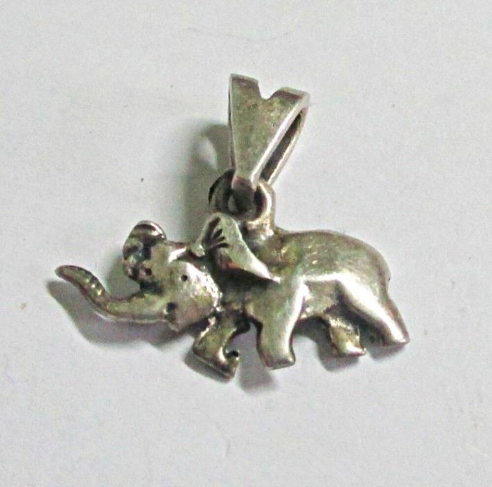Vintage Sterling Silver Elephant Pendant Mexico .925
