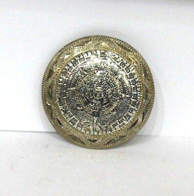 Sterling Silver Mexico Eagle 83 Mayan Calendar Round Sun Pin Pendant