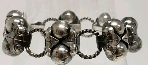 Antique Spratling Cocos Design Silver Mexico Bracelet Sterling Balls