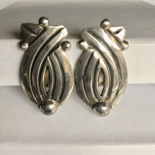 Taxco Mexico Sterling Silver 925 Screwback Earrings