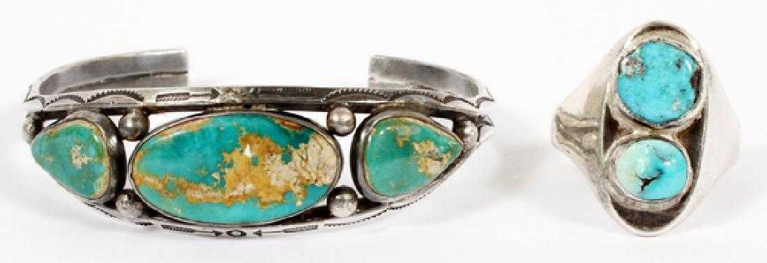 MEXICAN STERLING CUFF BRACELET & RING