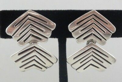 Vintage Taxco Sterling Silver Chevron Articulated 1-1/4