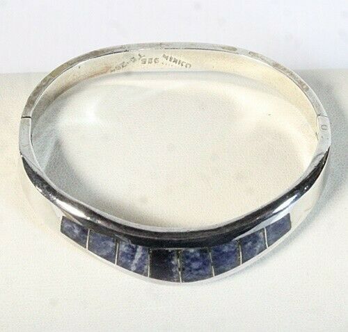 Vintage Taxco Sterling Silver Blue Sodalite Bracelet TC-264 40 grams