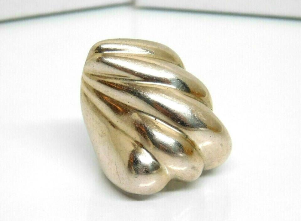 Big Vintage AVM Taxco Mexico Sterling Silver Modernist Statement Ring Sz 5.5