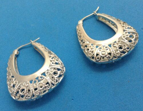 Taxco 925 Sterling Silver Exquisite Filigree Earrings Light And Elegant Design