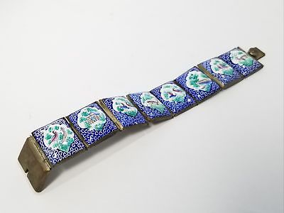 Vintage Antique Persian Handpainted Storyteller Link Bracelet