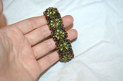 Rare bracelet jeweled flowers heavy for small wrist