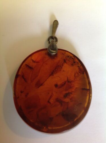 Vintage Russian Baltic Amber 14g Pendant From 1970's
