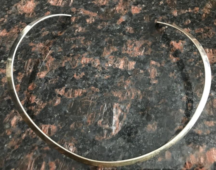 Modernist Scandinavian Sterling Collar Cuff Necklace Norway