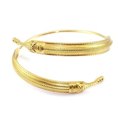 David Andersen 14K Yellow Gold Saga Cuff Bangle Bypass Wrap Bracelet