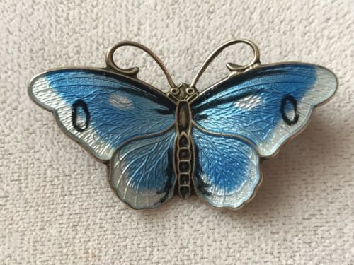 Hroar Prydz Sterling Enamel  925 Norway Butterfly Pin
